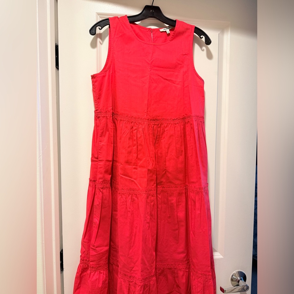 Madewell Coral Sleeveless Midi Dress in Heirloom Rose - Picture 6 of 14
